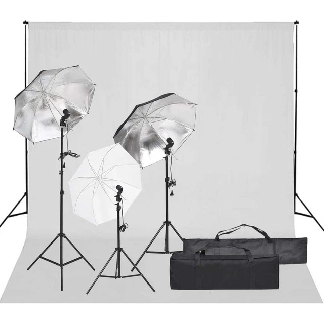 Kit per Studio Fotografico con Set di Luci e Fondale 5199397