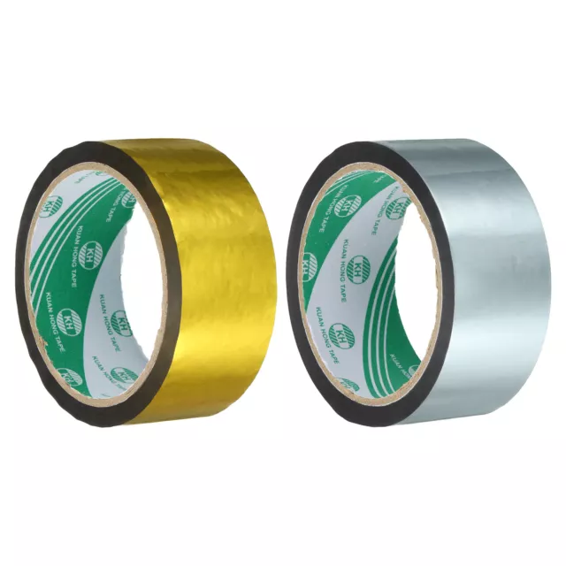 Washi Tape Set 40mm Wide for DIY Crafts, Gold Tone, Silver Tone