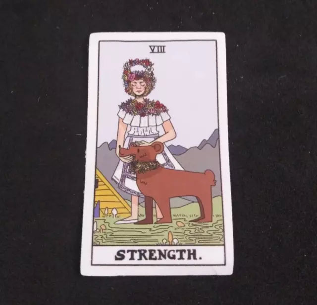 Strength Mythical Fantasy Tarot Card Sticker 2.5" x 1.5" (X)