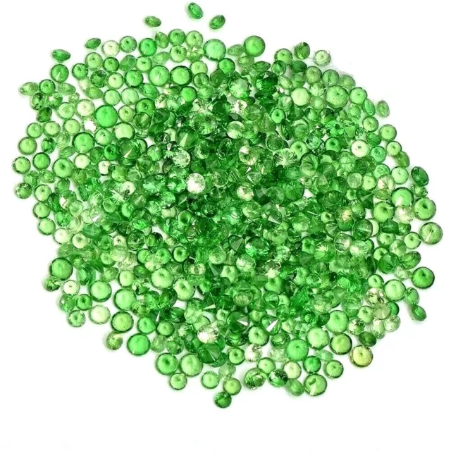 Vente en Lot 1mm Pour 2mm Rond Facette Tsavorite Vert Grenade Libre Calibré Gem