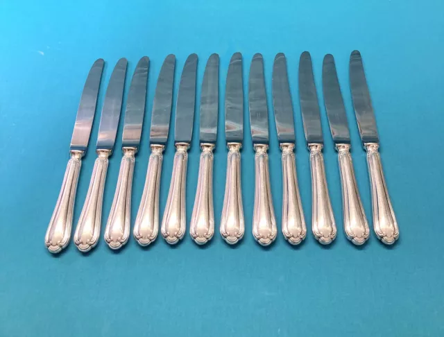 12 grands couteaux ERCUIS modèle SULLY métal argenté 24,5 cm couvert table