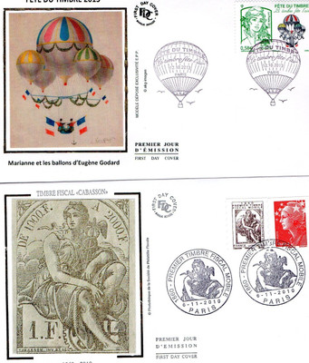 Lot De 2 Enveloppes Premier Jour Marianne Commemorative