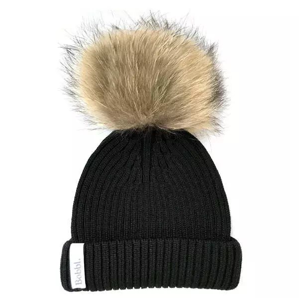 Cappello 89€ -30% Cuffia Bobble Donna Art. Achbl Nero/Natura 100% Lana Merino