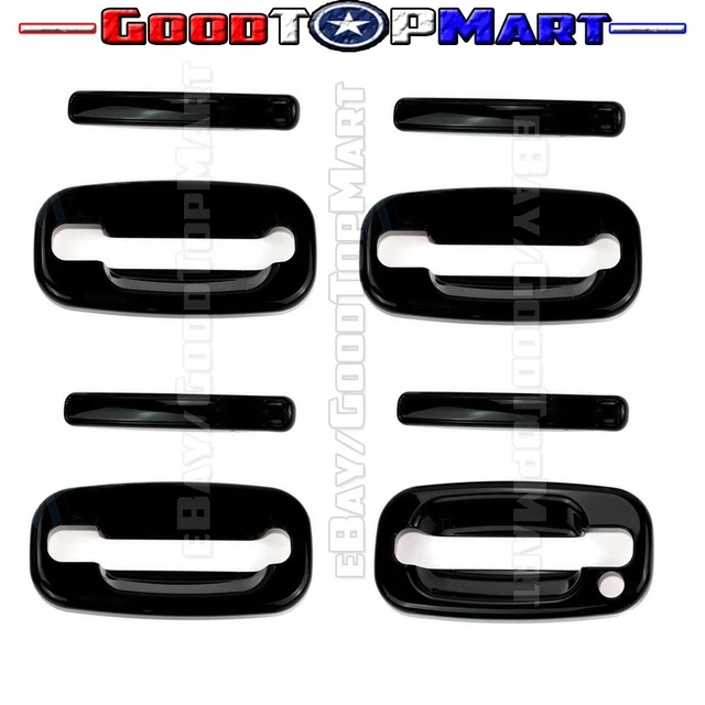 For Chevy Tahoe Suburban 2000~02 03 04 05 06 Black Gloss 4 Door Handle Cover Nkh