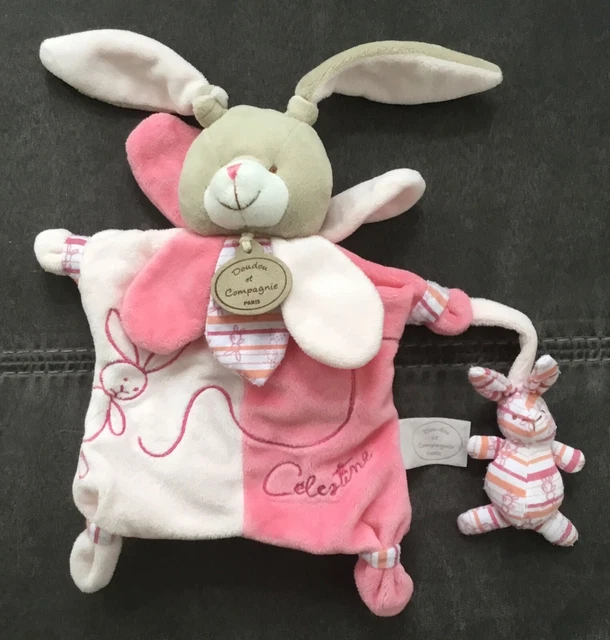 Doudou Marionnette lapin rose Célestine DC1060 Doudou et Compagnie