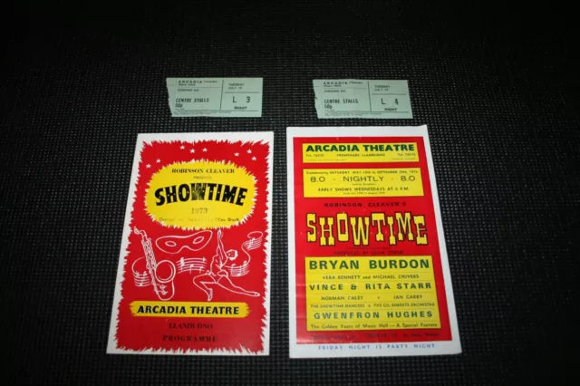 Showtime - 1973 Arcadia Theatre Programme, Flyer & Tickets - Clive Stock