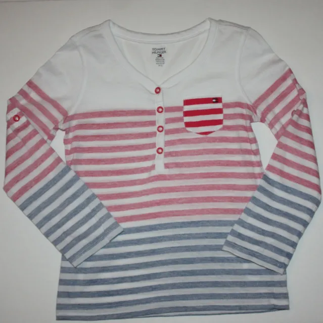 Tommy Hilfiger Girl's Long Sleeve Striped Shirt size XS 4 5