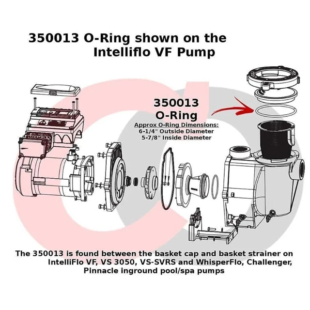 350013 Lid O-Ring Compatible with Pentek Pentair Pool/Spa