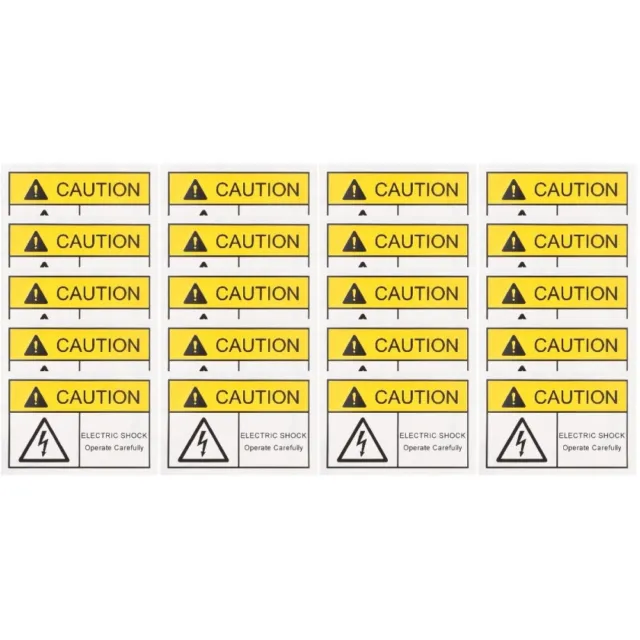 20 Pcs Note The Grounding Sticker Factory Electrical Stickers Caution