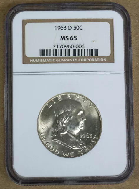 1963-D Franklin Half Dollar Ngc Ms65 960006