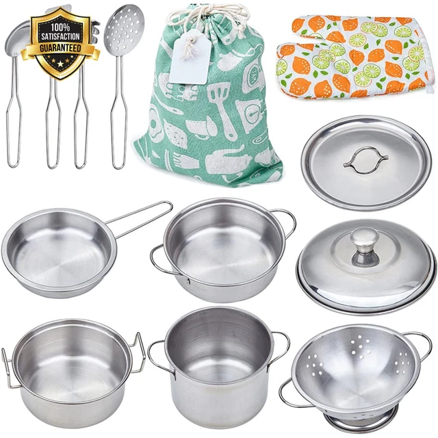 Play Pots Pans Toys for Kids Kitchen Playset Pretend Cookware Cooking Utensils