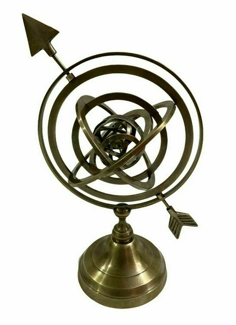 Esfera armilar de latón Globo con flecha Astrolabio náutico antiguo Decorativo