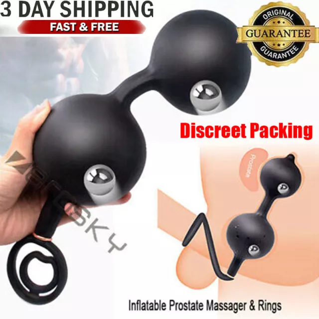 EXTRA-HUGE-INFLATABLE-Male-Prostate-ANAL-SEX-BUTT-PLUG-Dildo-Beads-MEN-WOMEN-Sex