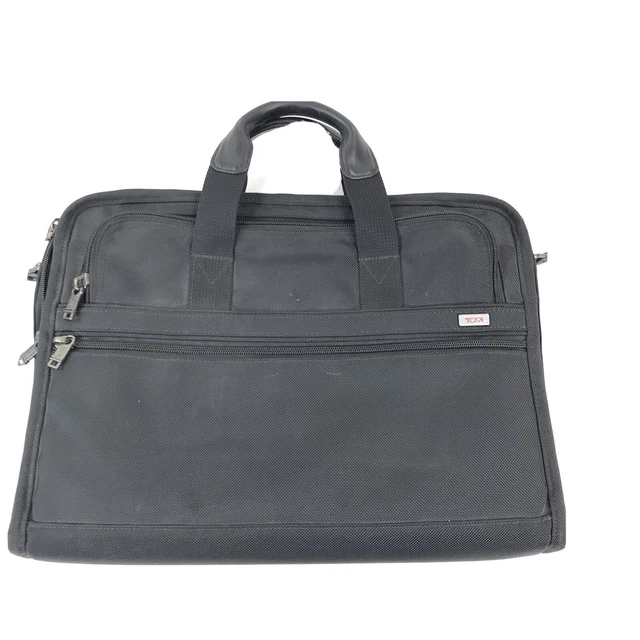 TUMI 26011D4 17” Black Slim Laptop Briefcase Ballistic Nylon Bag No Strap