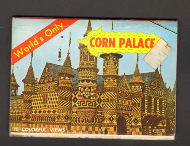 Undated Travel Souvenir Foldout Miniature Photographs Corn Palace Mitchell SD