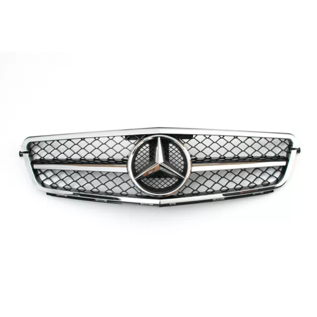 For Mercedes Benz C-Class W204 2008-2014 C180 C280 C300 Chrome Black AMG Grille 3