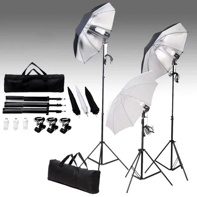 Set di Illuminazione da Studio: Ombrelli e Treppiedi 24 Watt 5199397