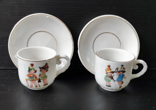Ancienne Dînette De 20 Pièces, Décor Enfantin Style G. Bouret, Très Bon état