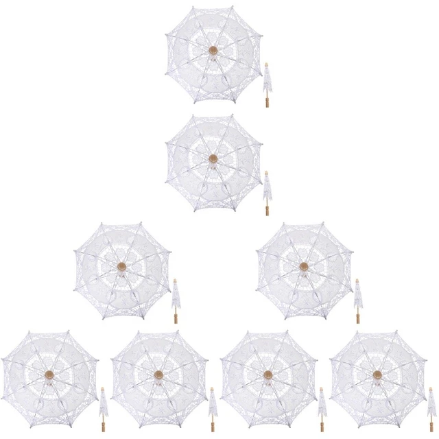 Ombrellone in legno cotone pizzo ombrellone ombrellone bianco ombrellone piccolo ombrellone