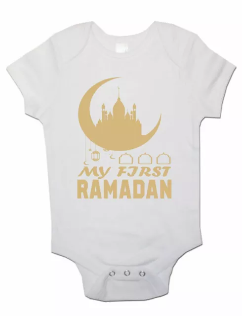 Short Sleeve Baby Vests Funny Cute Bodysuits- My First Ramadan