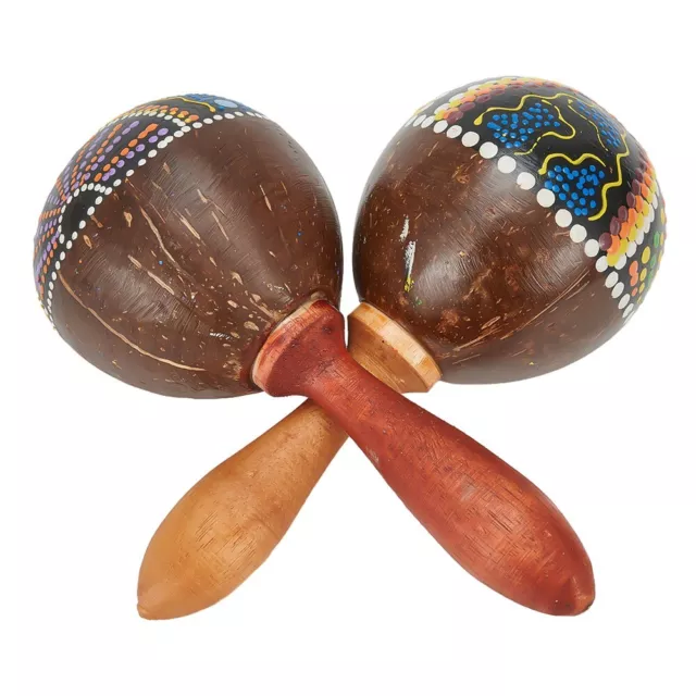 Enhance Intelligence Maracas Hand-painted Wood 1 Pair 2Pcs Easy To Carry