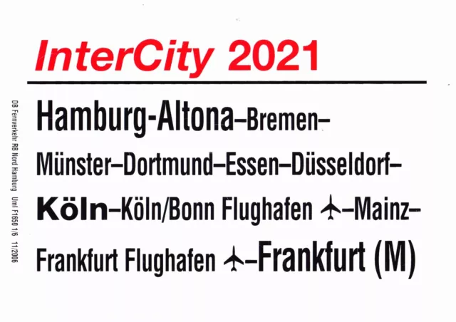 ZLS 2105 = IC 2021 - HHA-Köln/Bonn Flugh-Frankfurt Flughafen-FrankfurtM / 1 Zugl