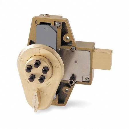 Kaba 904-04 Pushbutton Deadbolt,Satin Brass