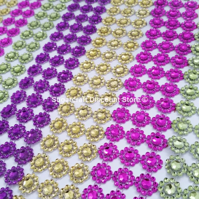 1M Crystal Diamante Sparkly Rhinestone EFFECT Mesh Ribbon BLING Trim SUNFLOWER