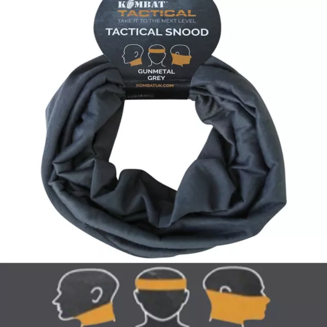 Snood Head Scarf Neck Warmer Thermal Warm Cotton Bandana Grey Kombat UK