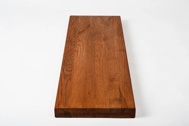 Escalera estante alféizar de ventana roble rústico macizo 4 cm cereza engrasada