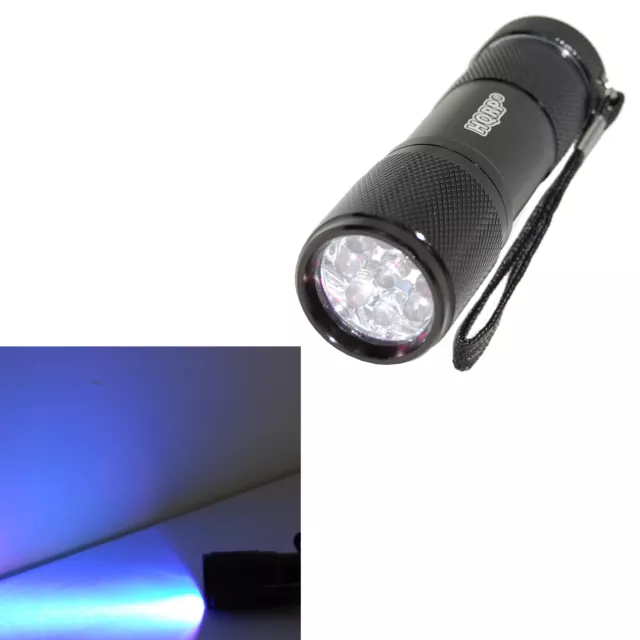 Professional 365 nM 9 UV LED Ultraviolet Leak Detection Flashlight / Blacklight