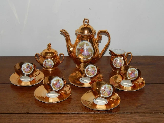 ANCIEN SERVICE à Café ou Thé en Porcelaine Doré BAVARIA