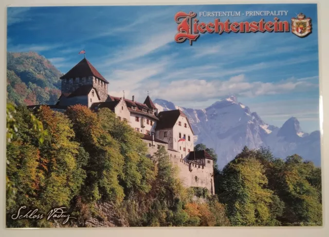 Liechtenstein Castle Vaduz Map Placemat VTG Travel Souvenir Laminated Large