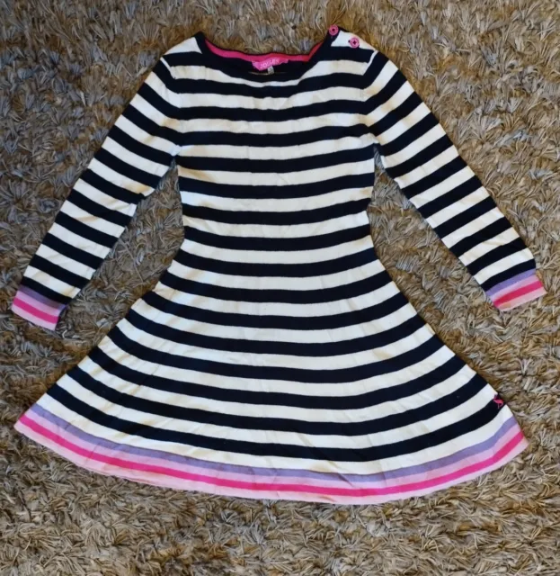 Joules Girls Striped Knitted Long Sleeve Jumper Dress - Age 6 Years