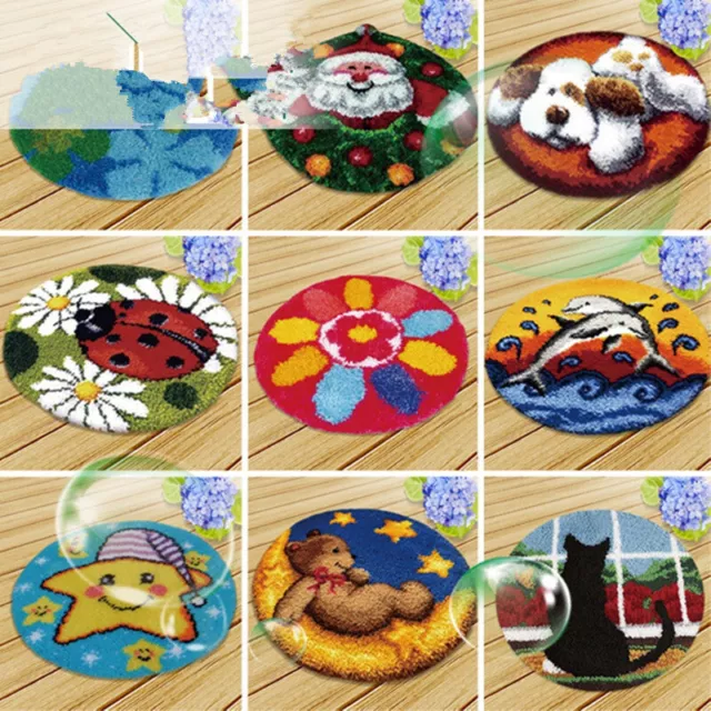 Latch Hook Rug kits For Embroidery Beginners Flower Animals Carpet Cushion