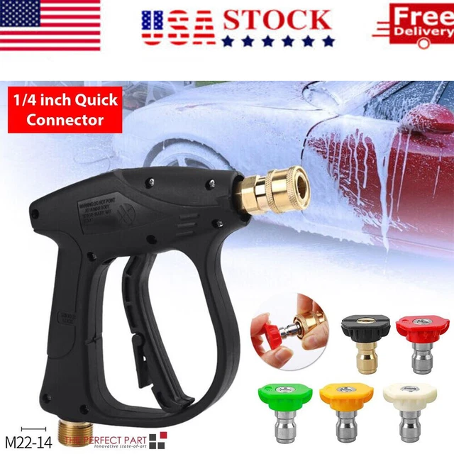 3000 PSI Car Wash Foam Spray 1/4" High Pressure Washer Gun  Short Wand w/ Nozzle