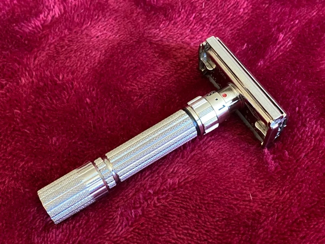 1958 RED DOT FATBOY GILLETTE RARE adjustable vintage MCM safety razor 1950s