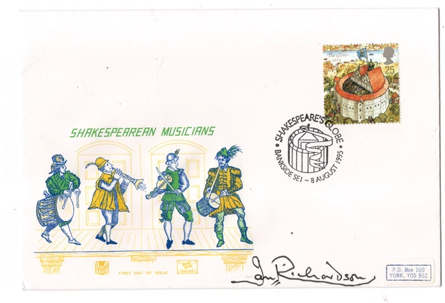 1995 Shakespeare (The Globe) FDC Signed Actor Ian Richardson WS29474