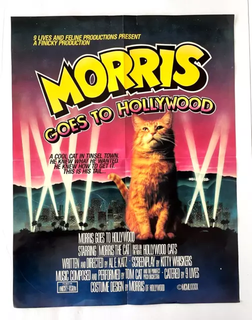 Morris Goes to Hollywood Movie Poster (1989) Starring Morris the Cat