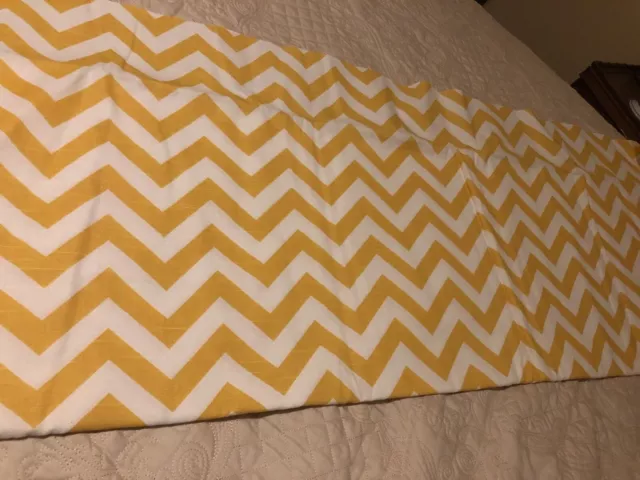 Yellow white fabric zigzag chevron 3.75 plus yards 55"W