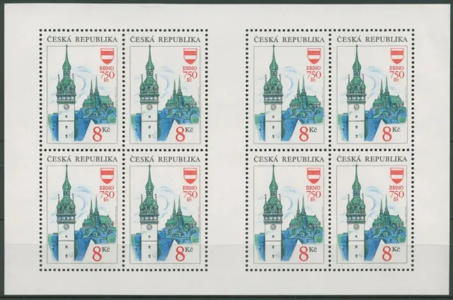Tschechische Republik 1993 Brno Brünn Kleinbogen 9 K postfrisch (C90560)