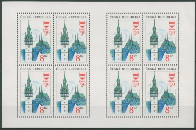 Tschechische Republik 1993 Brno Brünn Kleinbogen 9 K postfrisch (C90560)