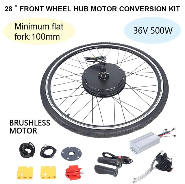28& 36V 500W Electric Bike Front Wheel Conversion Kit EBike Front