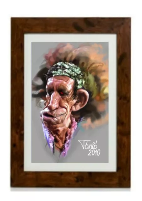 Keith Richards Rolling Stones By Tonio Art Print Poster Framed Print