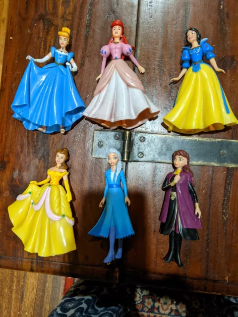 6x Disney Princess FIGURES Dolls CAKE TOPPERS  AuroraAnnaElsaCindiBellaSnowWhite