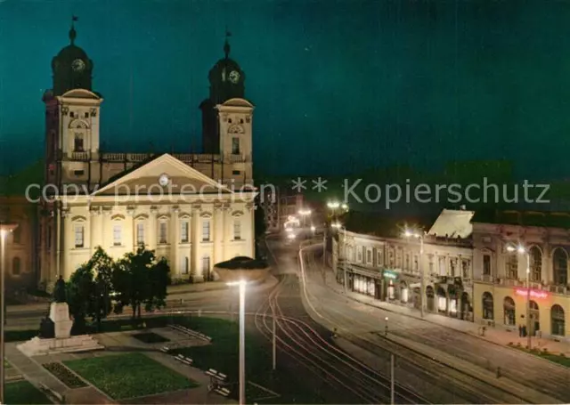 73601318 Debrecen Debrezin Kossuth Lajos Platz mit reformierten Kirche Denkmal N