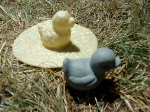 Latex tiny duck mold plaster cement rubber mould  1.75"H x 1.25"W