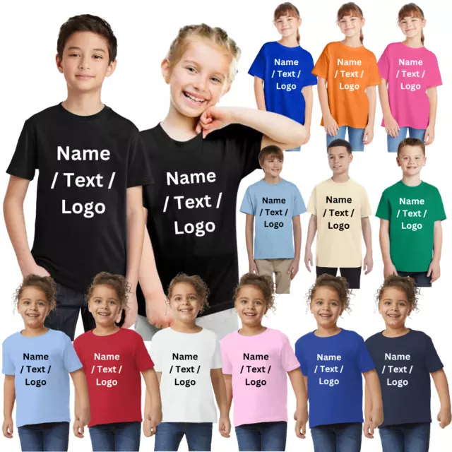 Personalised Named T-Shirt Custom Text Logo Photo Tee Boys Girls Unisex Gift Top