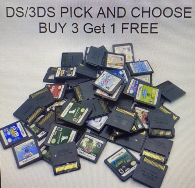 Nintendo DS/3DS Games Game Carts Pick & Choose Video Games Buy 3 Get 1 Free