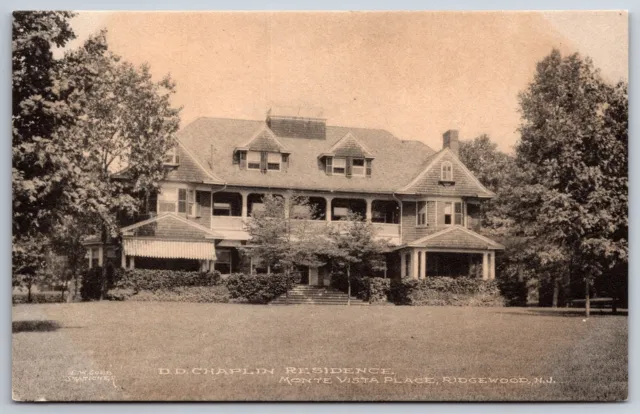 Ridgewood New Jersey~Monte Vista Place~DD Chaplin Residence~c1910 Albertype PC